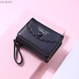 Women's Short Wallet Clutch Tri-fold PU Leather Zipper Purse