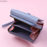 Women's Short Wallet Clutch Tri-fold PU Leather Zipper Purse