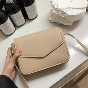 Leather Cross Body Shoulder Bag Women Solid Business Retro Square