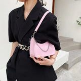 Texture Female Small Handbags Spring Crossbody Bag Single Shoulder Crescent Bag