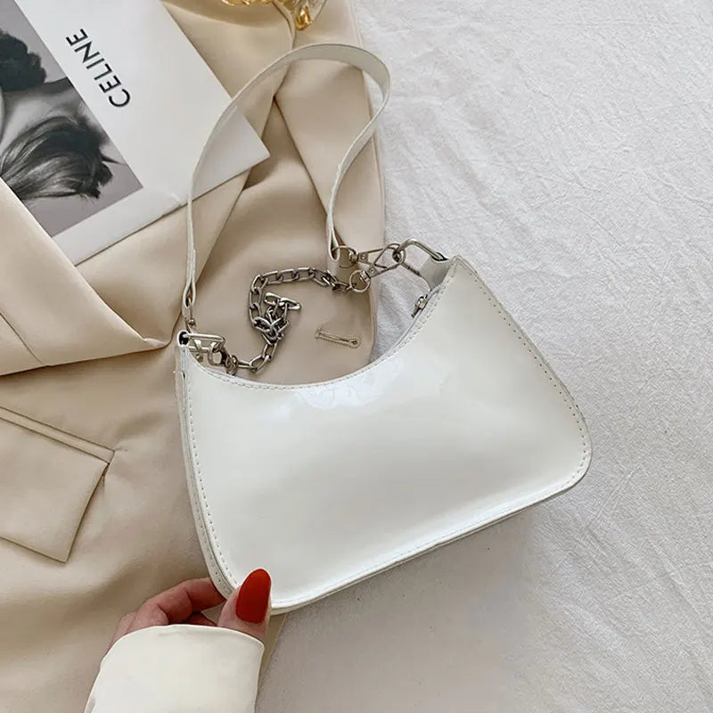 Texture Female Small Handbags Spring Crossbody Bag Single Shoulder Crescent Bag