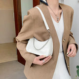 Texture Female Small Handbags Spring Crossbody Bag Single Shoulder Crescent Bag