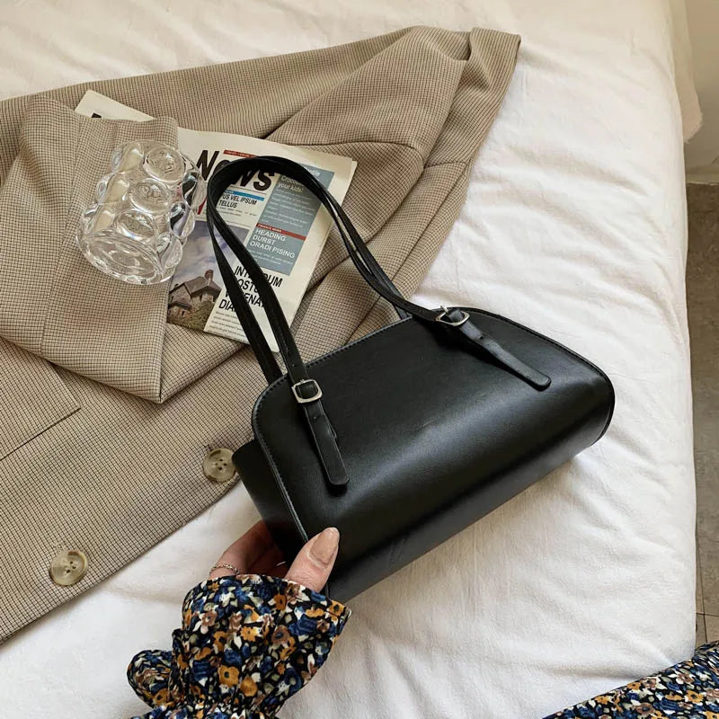 Texture Shoulder Bag Women Solid Underarm Bags Summer Female Handbags