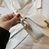 Small Saddle Crossbody Bag Women's Pu Leather Shoulder Bags