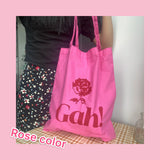 Sweet Pink Ladies Tote Casual Shoulder Bag Thin Cotton Cloth Women Handbag
