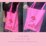 Sweet Pink Ladies Tote Casual Shoulder Bag Thin Cotton Cloth Women Handbag