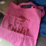 Sweet Pink Ladies Tote Casual Shoulder Bag Thin Cotton Cloth Women Handbag