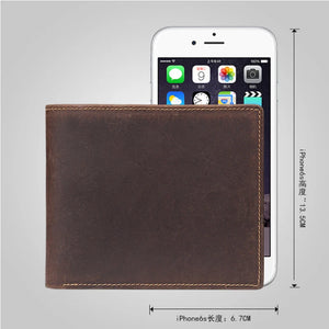Real Cow Leather Men Wallets Short Shape Male Money Purse