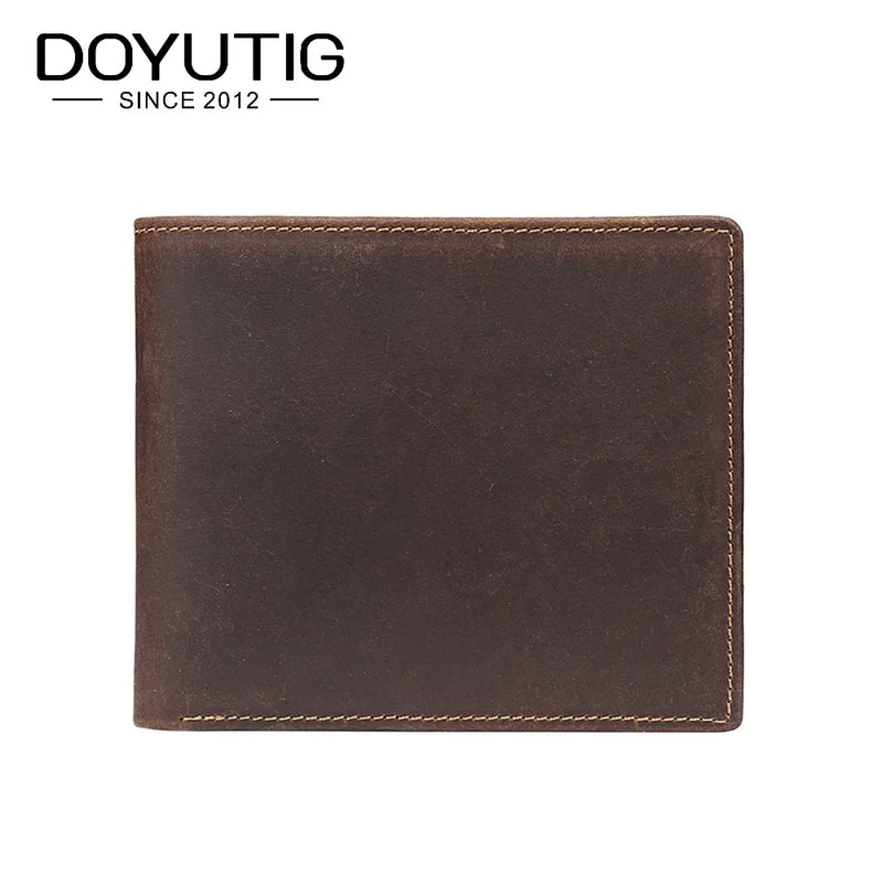 Real Cow Leather Men Wallets Short Shape Male Money Purse