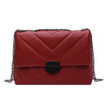 Lattice Pattern Messenger Tote Bag with Chain Handle