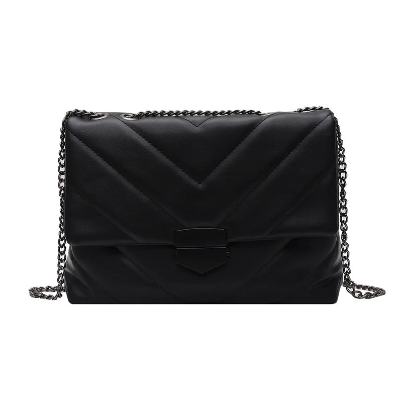 Chain Bag Casual Lattice Pattern Messenger Tote for Women