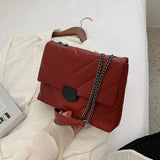 Chain Bag Casual Lattice Pattern Messenger Tote for Women