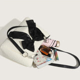 Women's Bow Shoulder Bag Solid Color Pleated Handbag