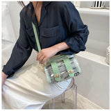 Transparent Female Bag Casual Summer Graffiti Portable Messenger Bag