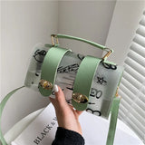 Transparent Female Bag Casual Summer Graffiti Portable Messenger Bag