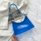 Transparent PVC Jelly Shoulder Bag Zip Underarm Summer Candy Bag