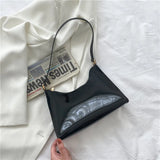 Transparent PVC Jelly Shoulder Bag Zip Underarm Summer Candy Bag