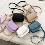 Solid Flap Shoulder Bag Lady Small Women's Handbags