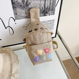 Floral Print Crossbody Bag for Women Linen Messenger Chest Bags