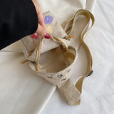 Floral Print Crossbody Bag for Women Linen Messenger Chest Bags