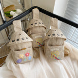 Floral Print Crossbody Bag for Women Linen Messenger Chest Bags