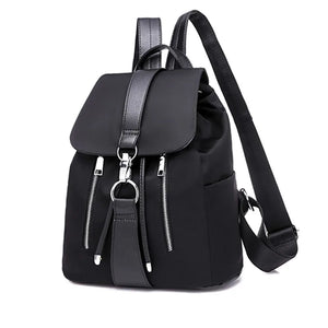 Trendy Solid Nylon Women's Backpack - Large Capacity School Bag