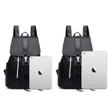 Trendy Solid Nylon Women's Backpack - Large Capacity School Bag