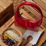 Women Leather Half-moon Underarm Bag Lady Handbag