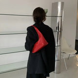 Women Leather Half-moon Underarm Bag Lady Handbag