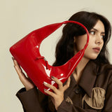 Women Leather Half-moon Underarm Bag Lady Handbag