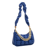 PU Leather Shoulder Bag for Women with Chains Decor