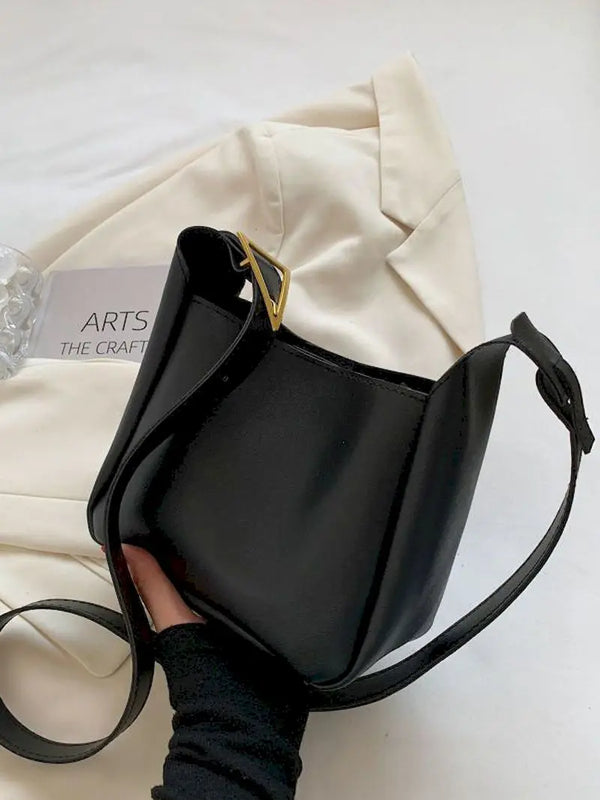 Vintage Pu Leather Bucket Handbag Totes for Women