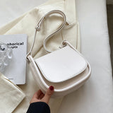 Vintage Saddle Bag for Women All-match Texture Pu Shoulder Crossbody Bags