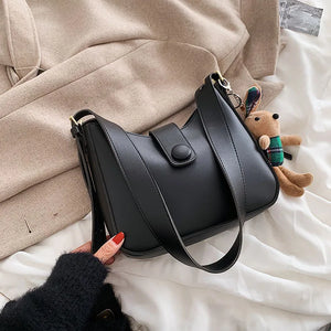 Vintage Leather Shoulder Bag Women Crossbody Handbag