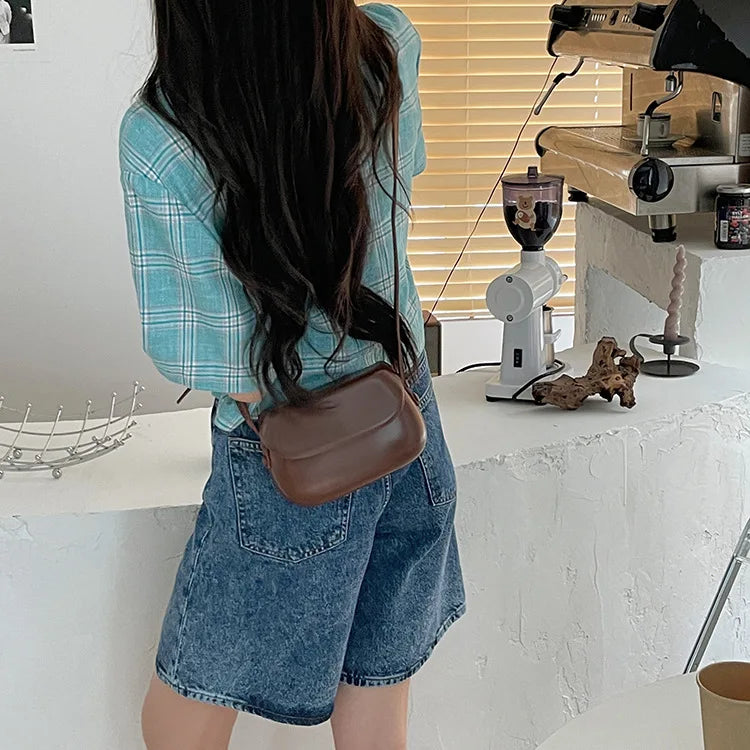 Vintage Square Shoulder Bag Small Purse Saddle Crossbody