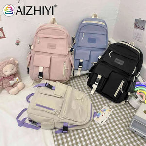 Women Backpack Contrast Backpacks Travel Rucksack Bag for Student Girl