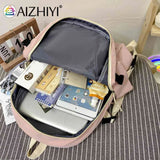 Women Backpack Contrast Backpacks Travel Rucksack Bag for Student Girl