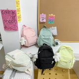Women Backpack with Pendant Casual School Bag for Teenager Girl College Student