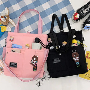 Canvas Shoulder Bag Japanese Literary Student School Handbag