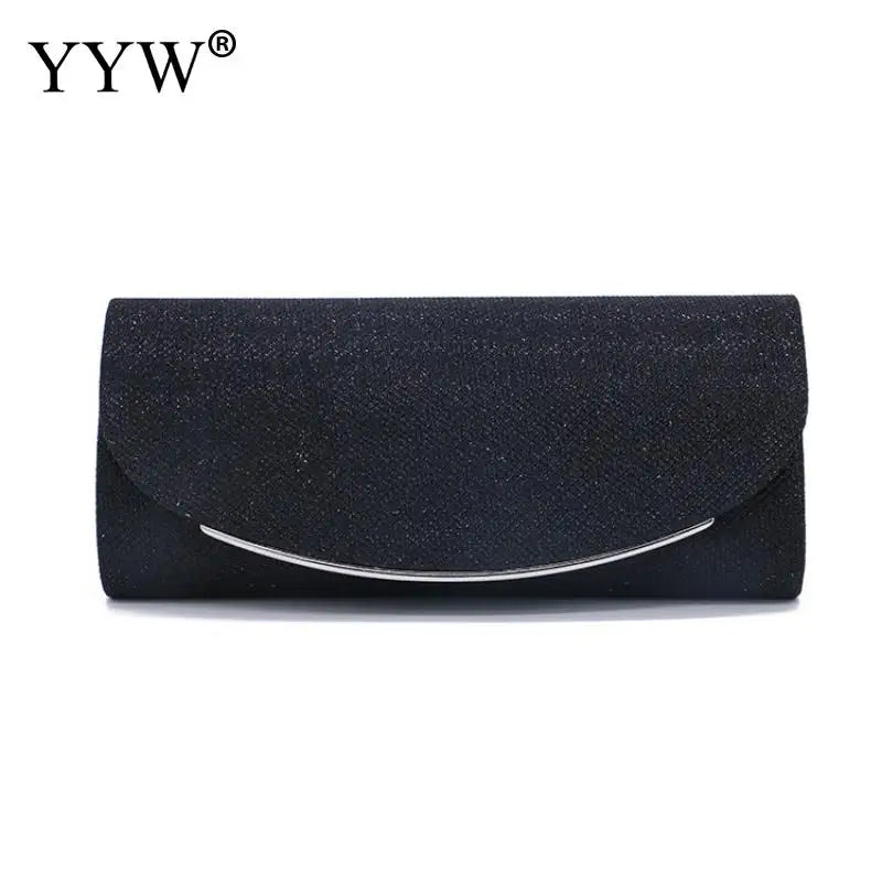 Silver Glitter Evening Bag Clutch Wedding Party Handbag