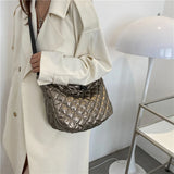 Quilted Rhombus Pattern Shopper Bag for Women Travel Girl Satchel