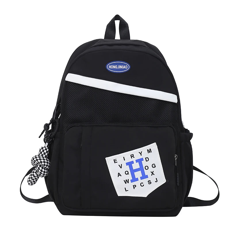Nylon School Backpack Women Student Large Capacity Bookbag