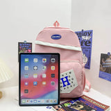 Nylon School Backpack Women Student Large Capacity Bookbag