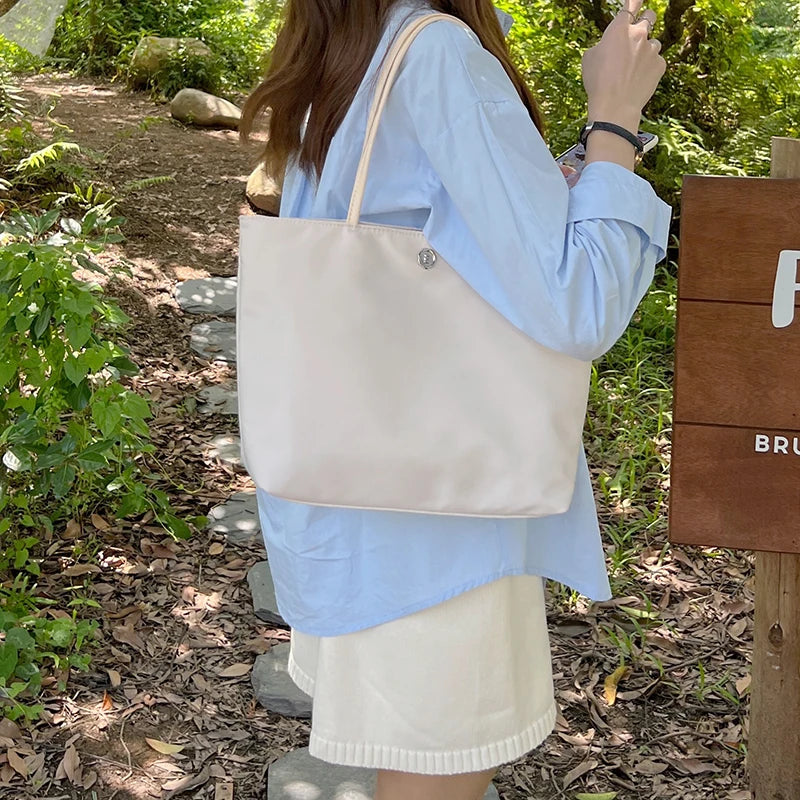 Solid Small Tote Handbags for Women Portable Travel P