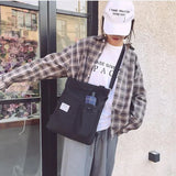 Women Bear Canvas Shoulder Bag Japanese Literary Tote Girl Handbag