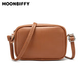 Beige Leather Shoulder Bag Zipper Crossbody Bag