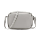 Beige Leather Shoulder Bag Zipper Crossbody Bag