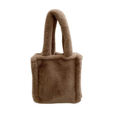 Women's Soft Plush Shoulder Bag Autumn Winter Travel Hand Bag