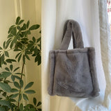 Women's Soft Plush Shoulder Bag Autumn Winter Travel Hand Bag