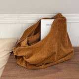 Women's Large Capacity Shoulder Bag Corduroy Tote